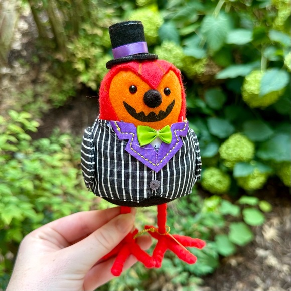 Target Other - Target Hyde & EEK! Halloween Jack O Lantern Felt Fabric Bird “Gourdon”